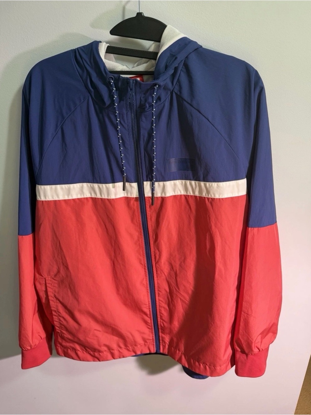 New Balance Colorblock Windbreaker Jacket Blue White Coral